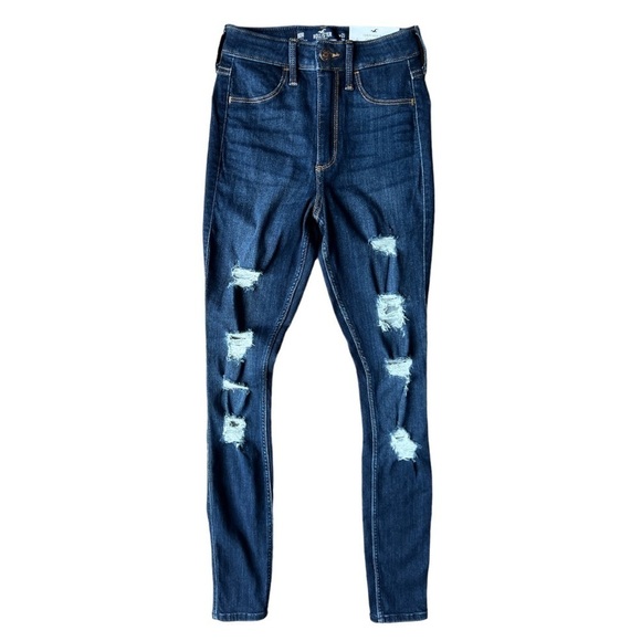 NWT Hollister Curvy High Rise Distressed Jean Leggings, Size 00R 23x28 - Picture 1 of 10